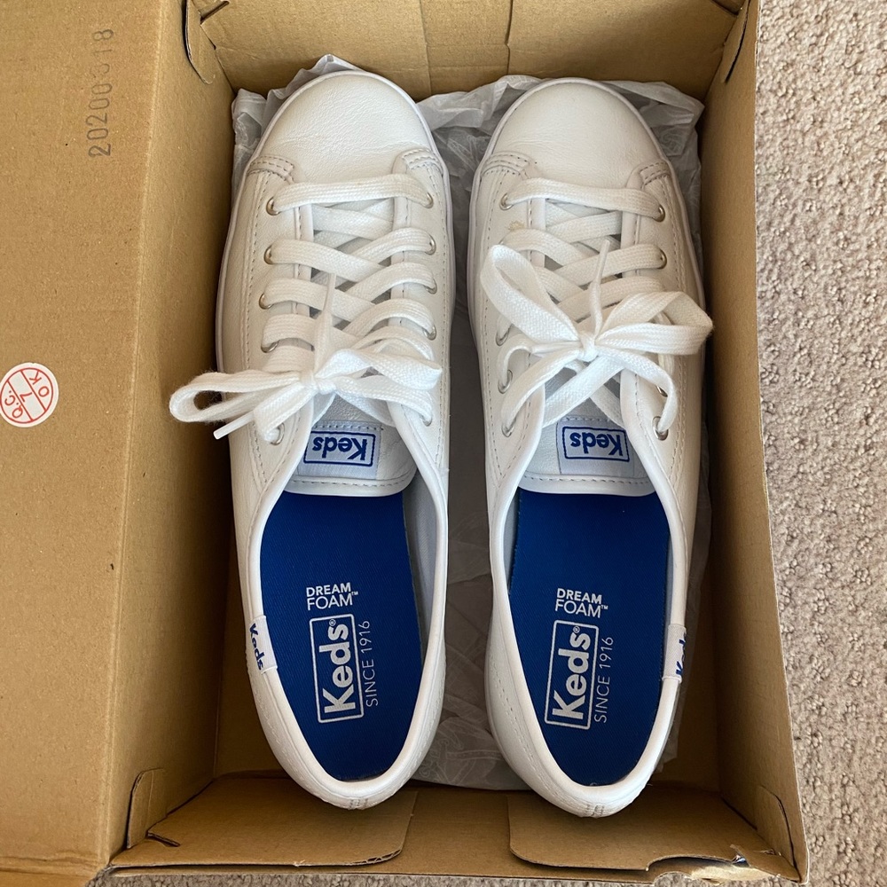 Keds Triple Kick Platform Leather Sneakers White